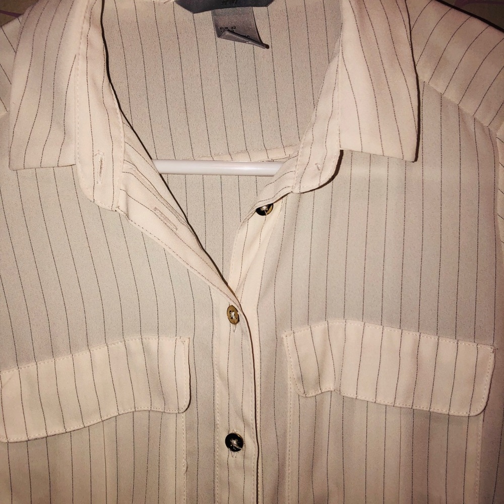Button down blouse with simple stripe design